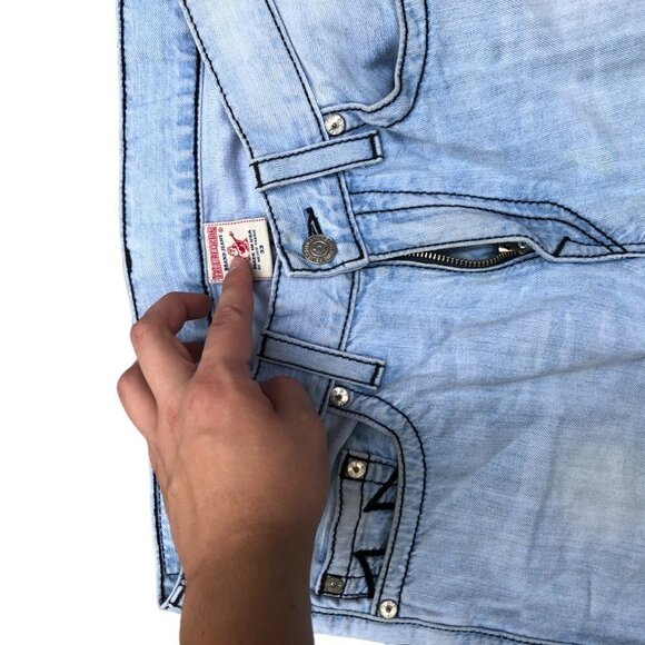 Vintage True Religion Jeans Size 33 STRAIGHT Blue - Picture 4 of 8